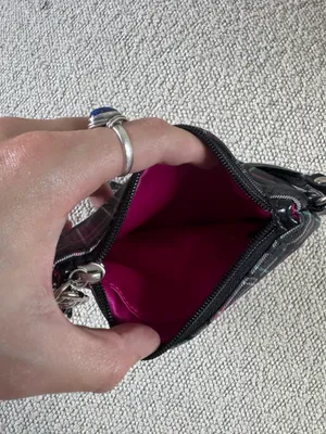 Coach Black & Pink Plaid Wristlet thumbnail 4