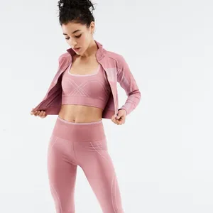 Fabletics Pink Canyon / Lavender Lustre Tory Cropped Seamless Jacket thumbnail 3