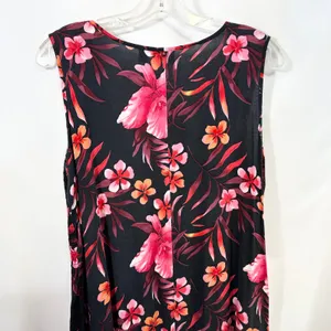 Kim Rogers Plus Size 1X Maxi Dress Black Pink‎ Tropical Coastal Beachy Fairy 484 thumbnail 8