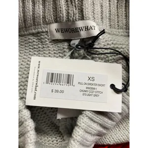 We Wore What Womens XS Pull On Sweater Shorts Light Gray Cozy Chunky Knit New thumbnail 4