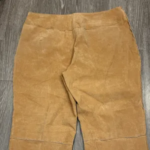VTG Y2K Metrostyle Tan Suede Leather Patchwork Flare Pants 14 Boho Western Moto thumbnail 7