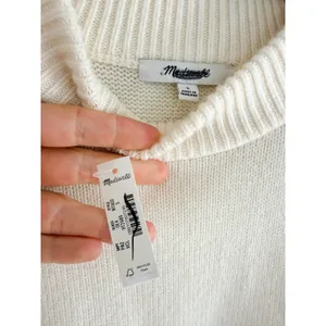 Madewell | NWT SoftWool Boxy Crewneck Sweater in Heather Cloud Cream | Sz S thumbnail 6