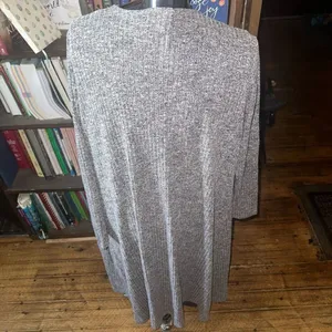 Lularoe heathered gray and white cozy M sweater coat thumbnail 2