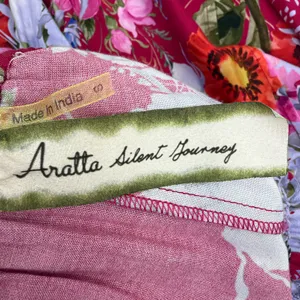 Aratta Silent Journey Pants Womens Small Red Floral Wide Leg Elastic Waist Boho thumbnail 8