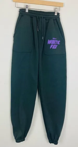 White Fox dark gray jogger sweatpants purple volume three. Size medium. thumbnail 1