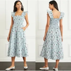 💕HILL HOUSE HOME💕 The Ellie Nap Dress ~ Pond Floral Print XS thumbnail 9