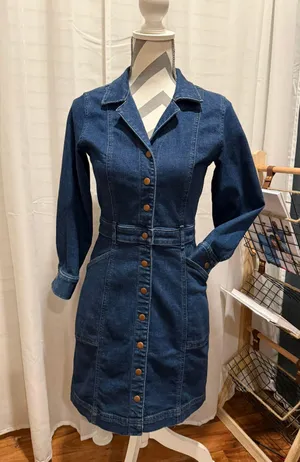 Loft Denim Jean Dress thumbnail 2