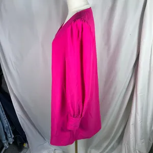 Easel Los Angeles‎ Pink Long Sleeve V-Neck Mini Dress Small Puff Sleeve Pockets thumbnail 8