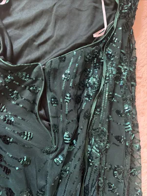 Lulus Photo Finish Forest Green Sequin Lace-Up Maxi Dress Size XL Formal Glam thumbnail 9
