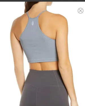 Free People Movement XS/SM Cropped Run Tank Stormy Sea BNWTS thumbnail 2