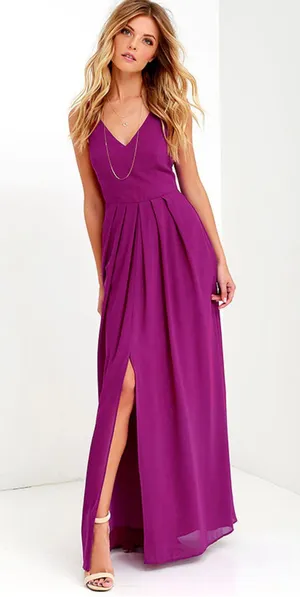 Lulus Show of Decorum Magenta Purple Maxi Dress thumbnail 1