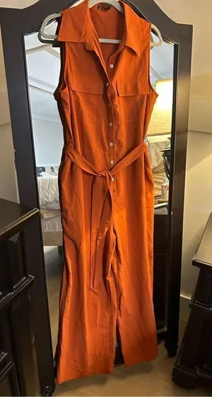 NEW Jumpsuit Dressy Casual Sleeveless Button Up Belted L thumbnail 5
