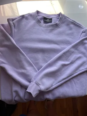H&M light purple unisex relaxed fit crewneck thumbnail 5