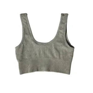 Green Sports Bra Small Seamless Padded‎ Stretch Workout Gym Fitness Top thumbnail 2