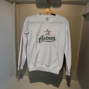Houston Astros White Lightweight Baseball Sweater Mens Small BNWT MLB Tee thumbnail 2
