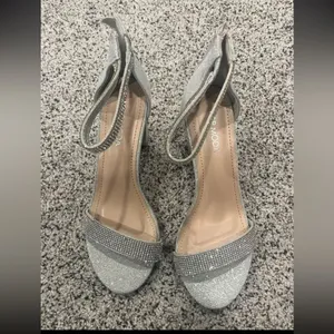 TOP Moda Silver Delia-80 Ankle Strap Rhinestone High Heel Sandal thumbnail 2
