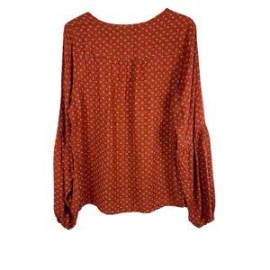 Universal Threads Orange Patterned Long Sleeve  Pullover Lightweight Top XS thumbnail 2