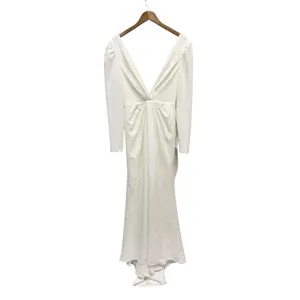 Lulus Stunning Romance White Long Sleeve Mermaid Maxi Dress size Small NWT thumbnail 4