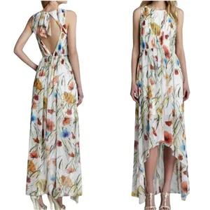 Wedding Guest Dress Size 0 Alice Olivia Mel Open Back High-Low Exotic Poppy Maxi thumbnail 2