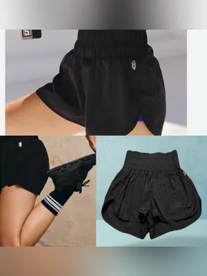 FP Movement by Free People Black Smocked-Waist Athletic Shorts SP thumbnail 2