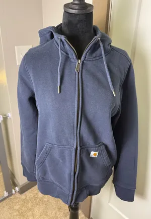 Carhartt Womens Clarksburg Full Zip Hoodie 102788 Navy Blue Heavyweight Workwear thumbnail 1