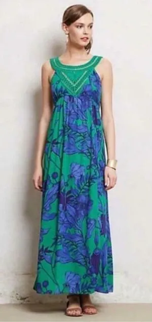 Anthropologie Edme & Esyllte Floral Chiffon garden Maxi Dress‎ | Size 6 thumbnail 1