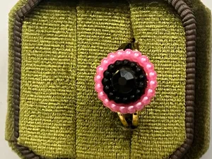 Vintage/Bohemian Design Stainless Steel Golden w/ Gemstones Statement Ring S 6 thumbnail 2