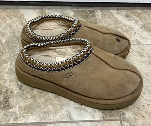 UGG Tasman Chestnut Suede Sheepskin Lined Slip On Slippers Size 6 thumbnail 1