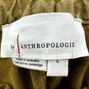 Anthropologie Rhys Utility Jogger Linen Pants High Rise Tapered Moss Green Large thumbnail 3