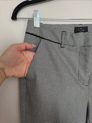 Whbm White House black market Slim ankle Dress Pants black white 2P petite thumbnail 3