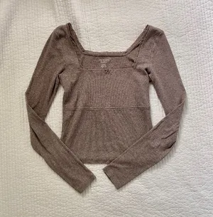 Light brown American Eagle lace top thumbnail 1