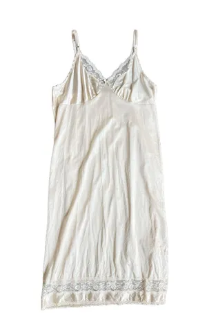 Vintage 80s White Lace Slip Dress 🔥 thumbnail 1