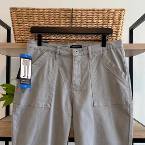 NWT Banana Republic High Rise Twill Woven Ankle Gray Trouser Pant, 10 thumbnail 2