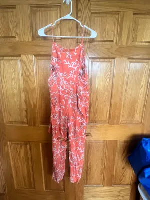 Maeve - Anthropologie - Coral-Print Spaghetti-Strap Jumpsuit thumbnail 3