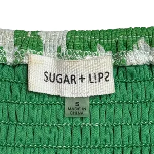 Sugar‎ + Lips Green Floral Smocked Midi Dress Small Cottagecore Boho Romantic thumbnail 7