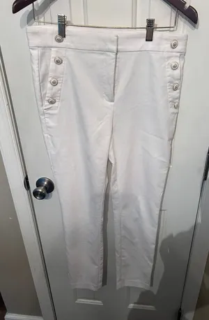 Loft White “The Sutton Skinny” Sailor Pants size 4 stylish work attire thumbnail 1