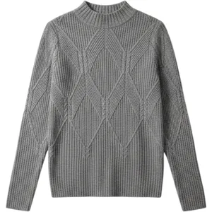 Liz Claiborne Sweater Womens Small Gray Metallic Knit Mock Neck Diamond Ribbed‎ thumbnail 1
