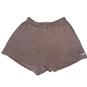 Victoria’s Secret PINK athletic short sweat campus shorts medium taupe pockets thumbnail 1