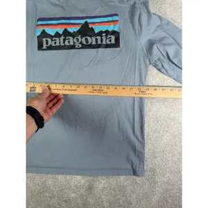 Patagonia Back Logo LS T-Shirt Womens L Regular Light Blue Hiking Camp Outdoors thumbnail 6