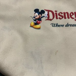 Disney Cream Tote Bag with Mickey Mouse and Red Logo thumbnail 3