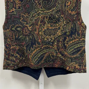 Vintage Spirits in the Pine Women's Tapestry Boho Paisley Button Vest‎ Large thumbnail 8