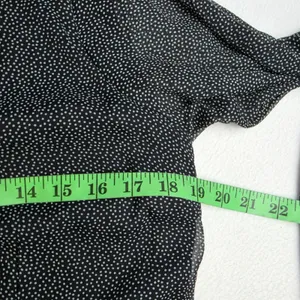 Abercrombie & Fitch Black Polka Dot Long Sleeve Ruffle Wrap Mini Dress‎ Womens M thumbnail 9