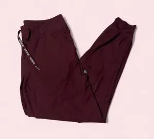 Med Couture Women's Scrub Maroon Track Joggers with Drawstring thumbnail 1