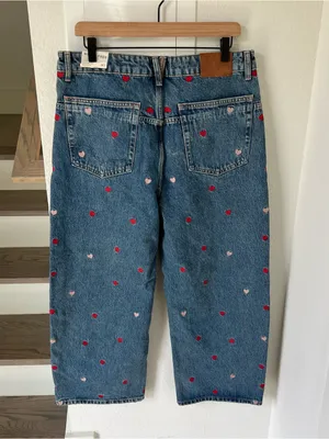 Free People We The Free Deep Trance Heart Embroidered Dropped Boyfriend Jeans thumbnail 4