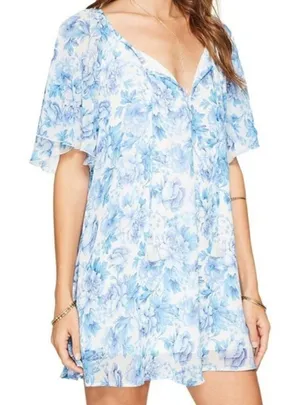 Show Me Your Mumu blue floral front tie dress thumbnail 1