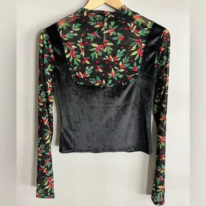 Free People Intimately Floral Mesh Velvet Burnout Top Fairycore Small thumbnail 8