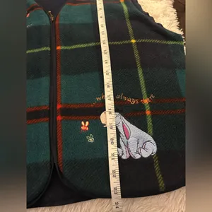 Disney Vest Womens L Winnie The Pooh Tartan Plaid Fleece Embroidered Vintage. thumbnail 12