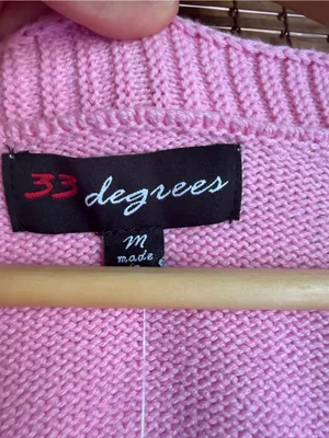 NWT 33 Degrees Pink Heart Graphic Cardigan Size Medium thumbnail 6