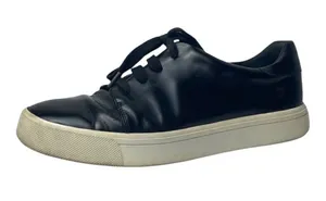 Vince Bale Black Leather Lace Up Platform Low Top Fashion Sneakers Size‎ 6.5 thumbnail 1