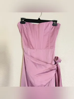 V. Chapman Women's Pink June Corset Strapless Wrap-Tie Dress Size 4 thumbnail 7